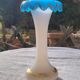 Vase en opaline savonneuse et corolle bleu drapeau