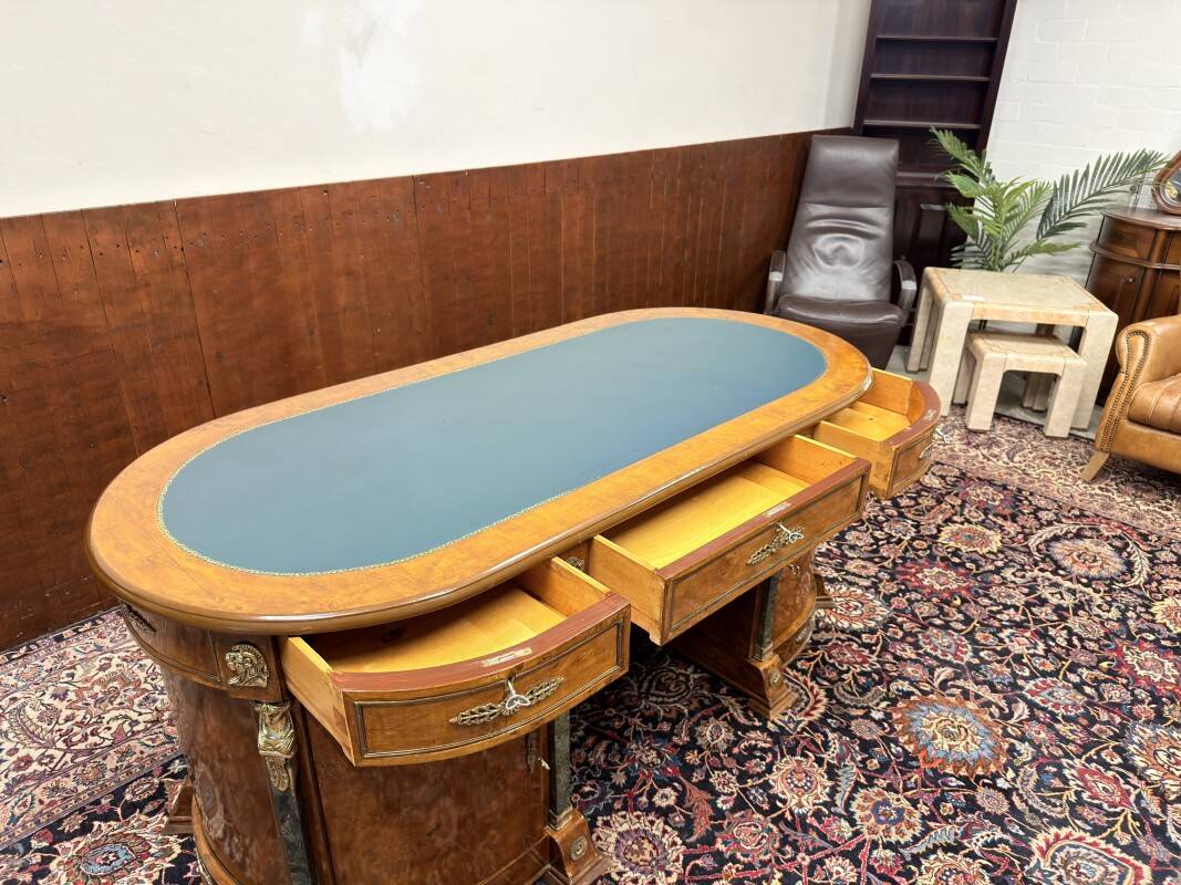 Antique French Louis XIV Oval Writing Desk