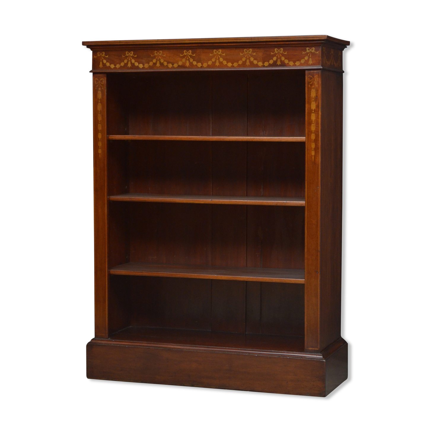 Edwardian Mahogany and Inlaid Open bookcase