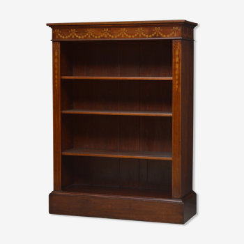 Edwardian Mahogany and Inlaid Open bookcase