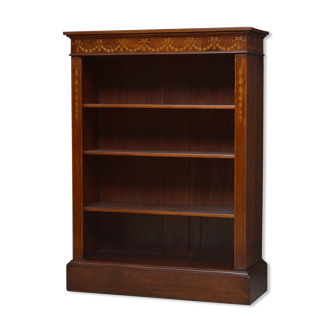 Edwardian Mahogany and Inlaid Open bookcase