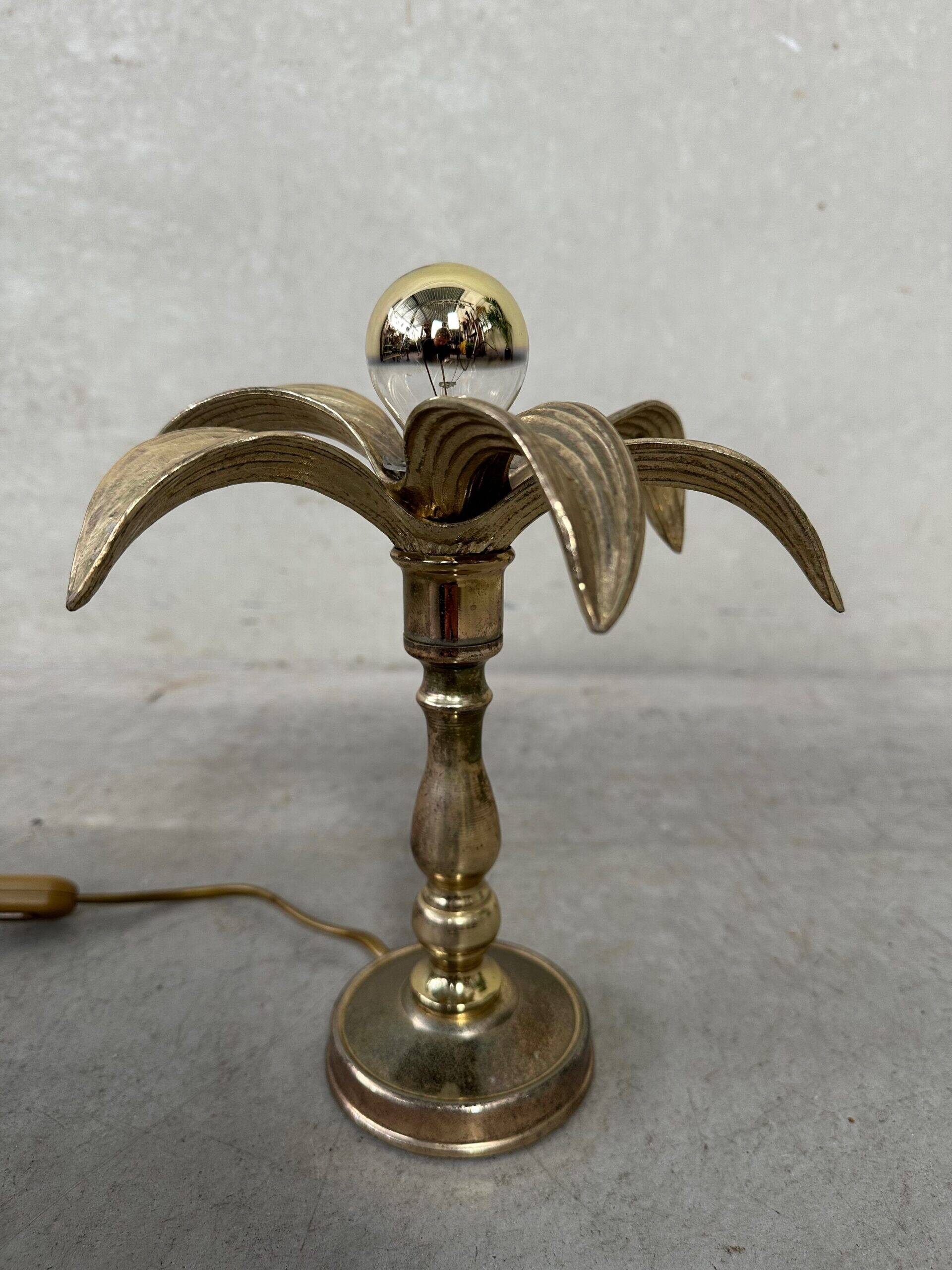 Lampe de table vintage en palmier – Willy Daro pour Massive – années 1970