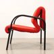 Vintage armchair from the 1980s in fabric and foam, Italy.