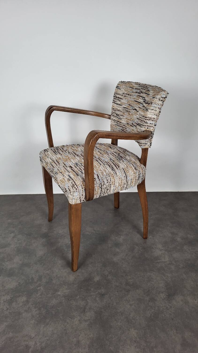 Restored bridge armchair with Nobilis fabric