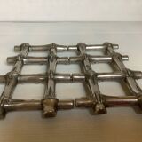 Silver-plated bamboo trivet