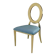 Chaise doré et assise velours turquoise