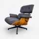 Fauteuil et repose-pieds Herman Miller Original Eames, marron et noyer