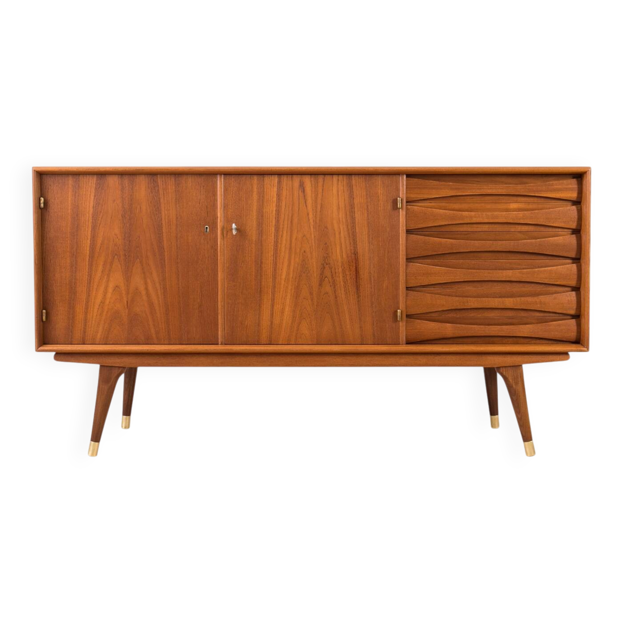 Enfilade Sven Andersen en teck, design scandinave, milieu du siècle moderne, 1