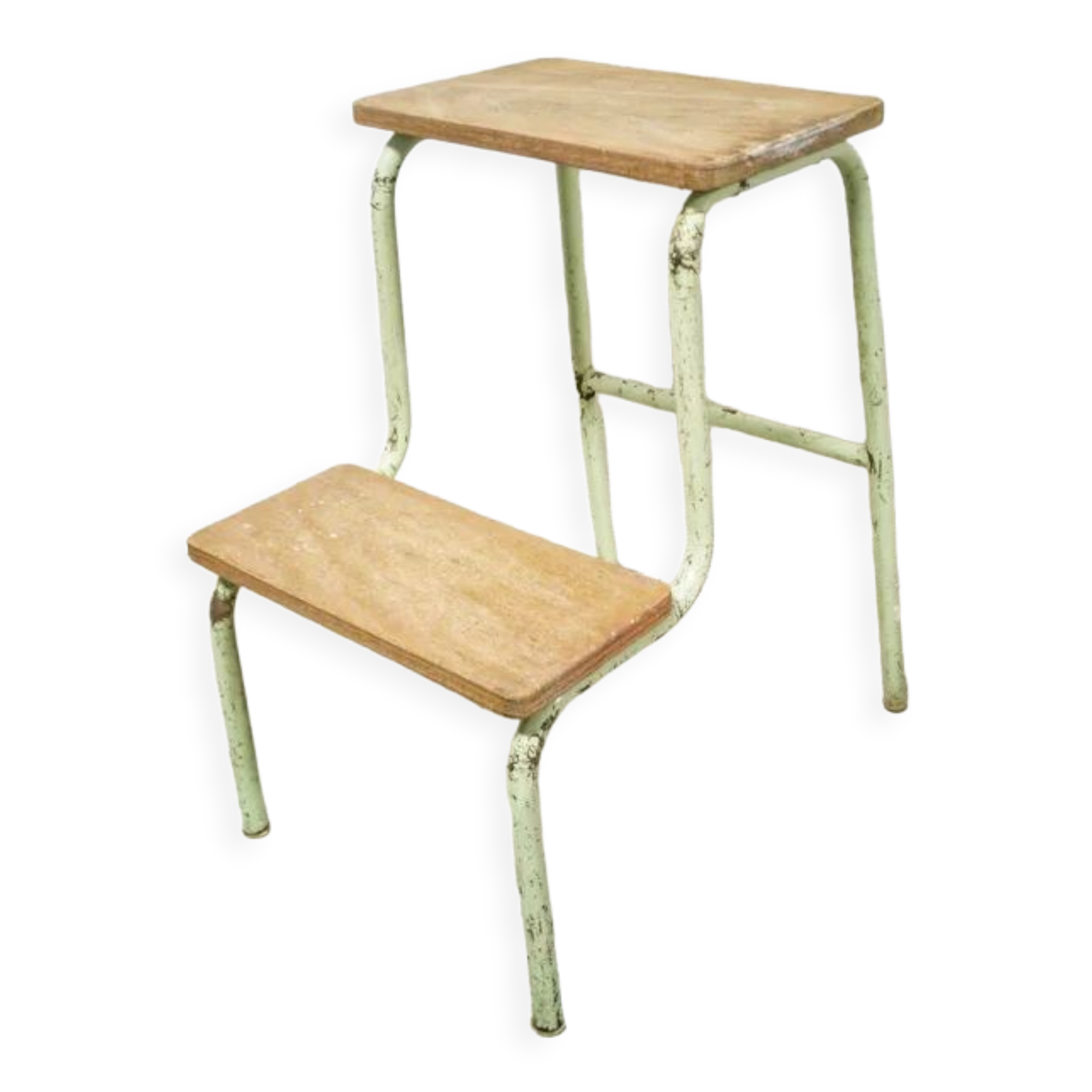 Metal and wood stepladder