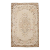 Tapis Aubusson ancien beiges et roses