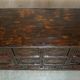 Antique polychrome Tibetan altar cabinet with deer and flowers.