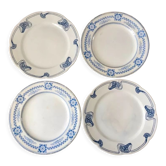 Lot of 4 mismatched flat plates terre de fer "alton" late nineteenth