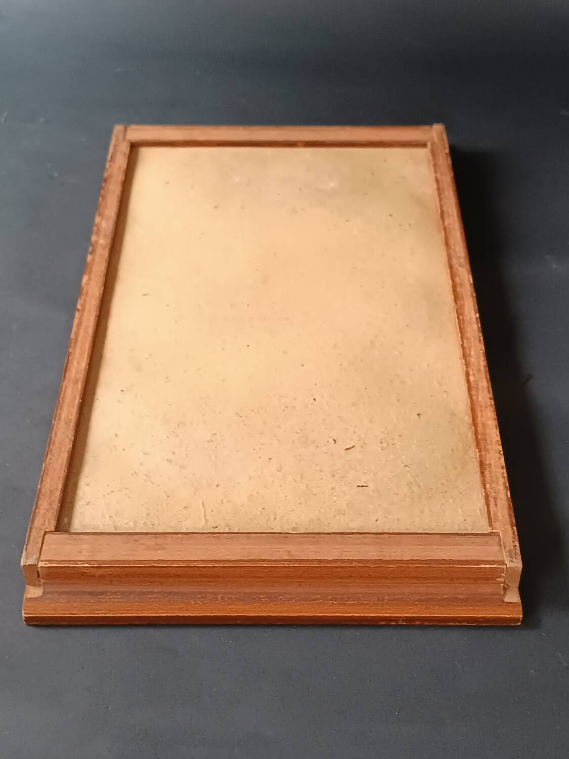 Two wooden and glass trays