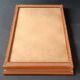 Two wooden and glass trays