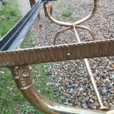 Table basse ancien avec plateau marbre vintage