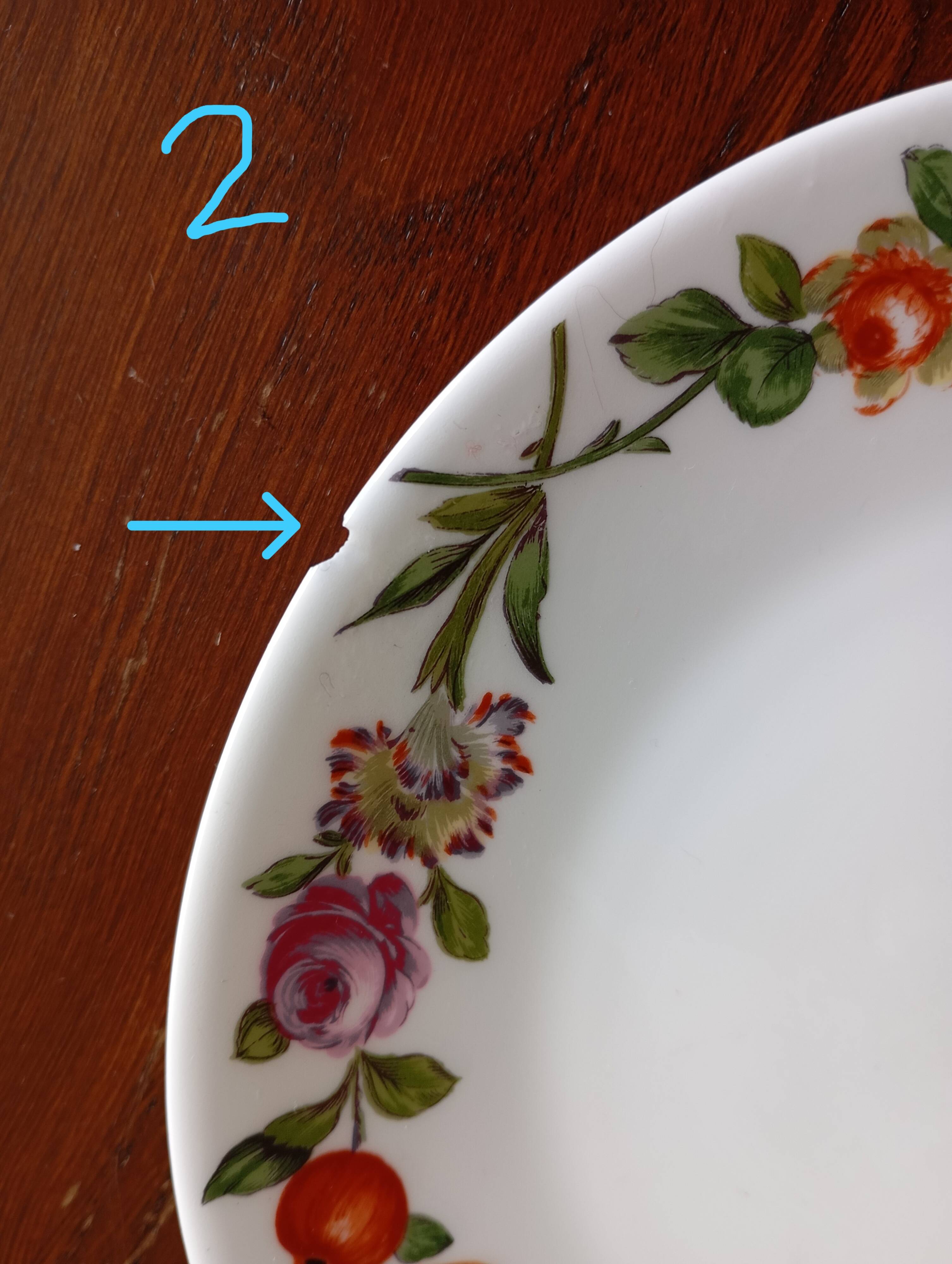 Dish & 12 dessert plates Porcelain of Paris "The Four Seasons"