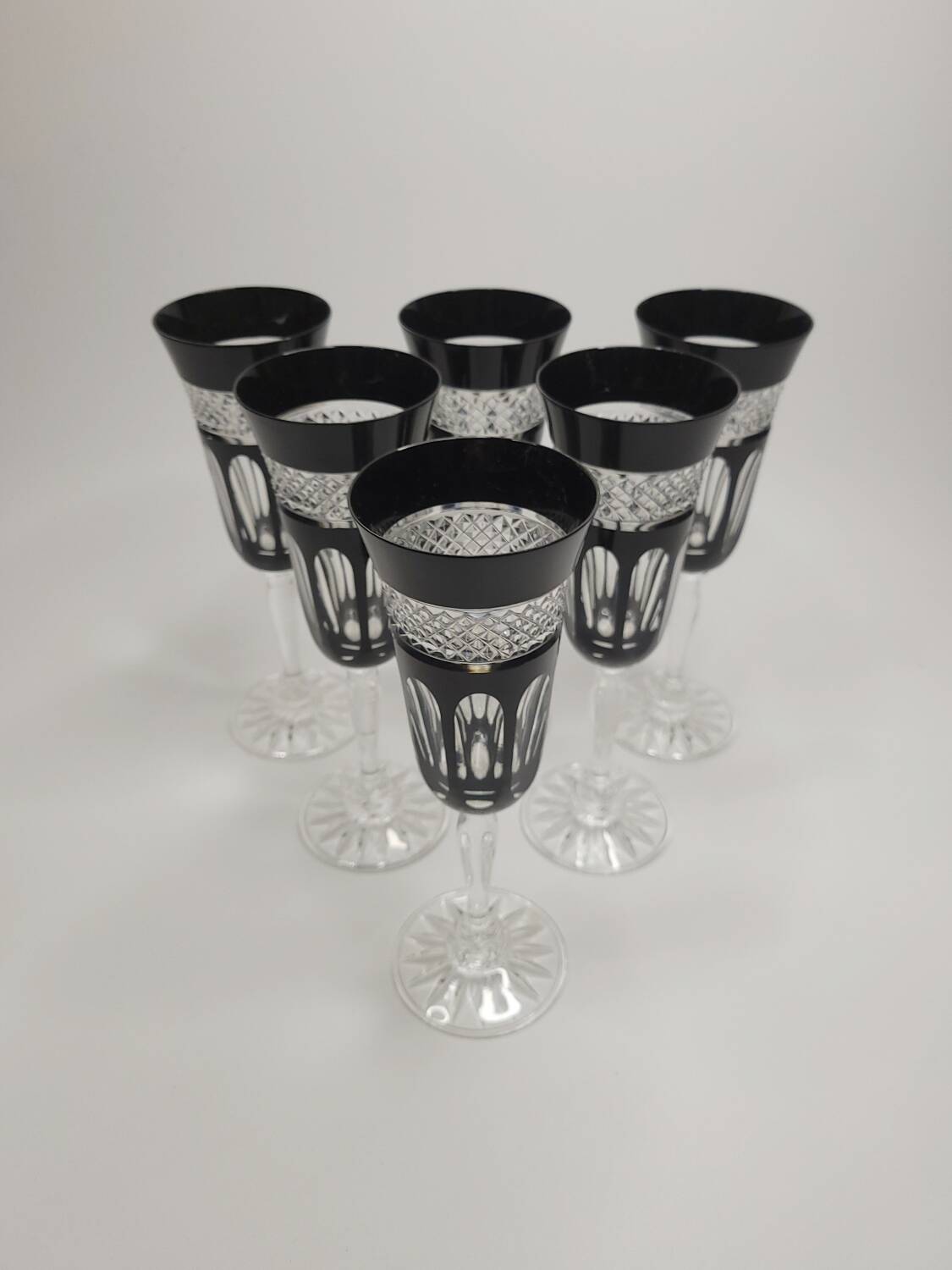 Service "Pénombre" in black and clear crystal – Crystal of Paris