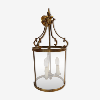 Neoclassical lantern with 3 lights in gilded bronze. 1960.