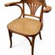 Rare american viennese style office armchair, bent wood, w baumann.