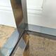 Table console vintage métal laiton et verre fumé biseauté