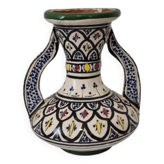 Vase de Safi signé céramique vernissée Marocaine