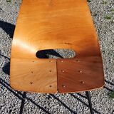 Pair of tonneau chairs by Pierre Guariche plywood base tubes 1954