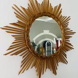 Rattan sun mirror