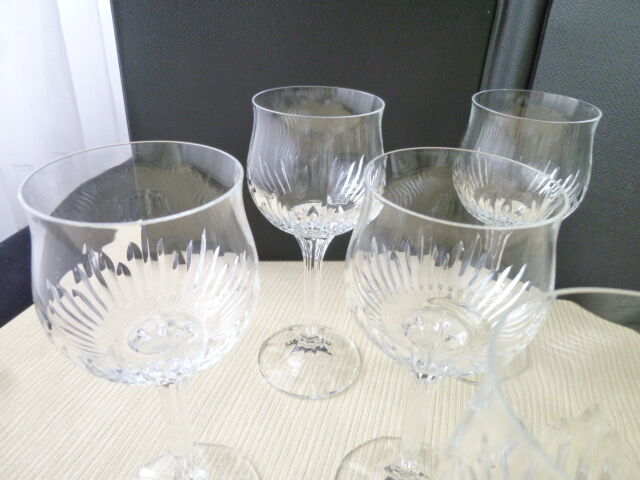 Set of 6 glasses of rosé or red wine in crystalline