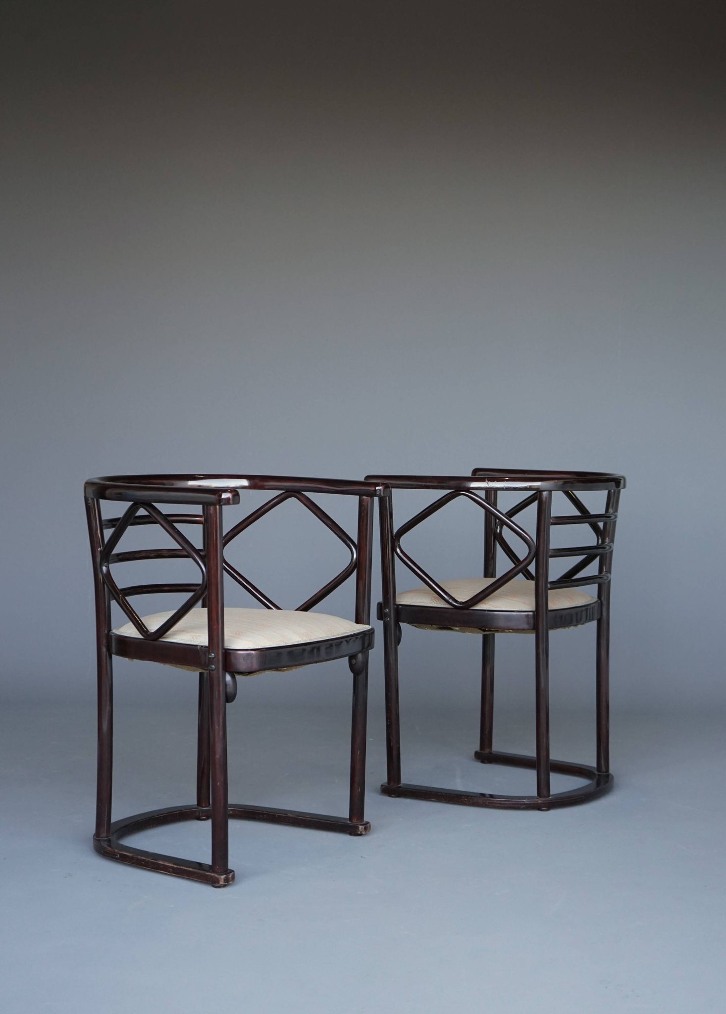 Model 728 'Fledermaus' chairs attributed to Josef Hoffmann for J & J Kohn,
