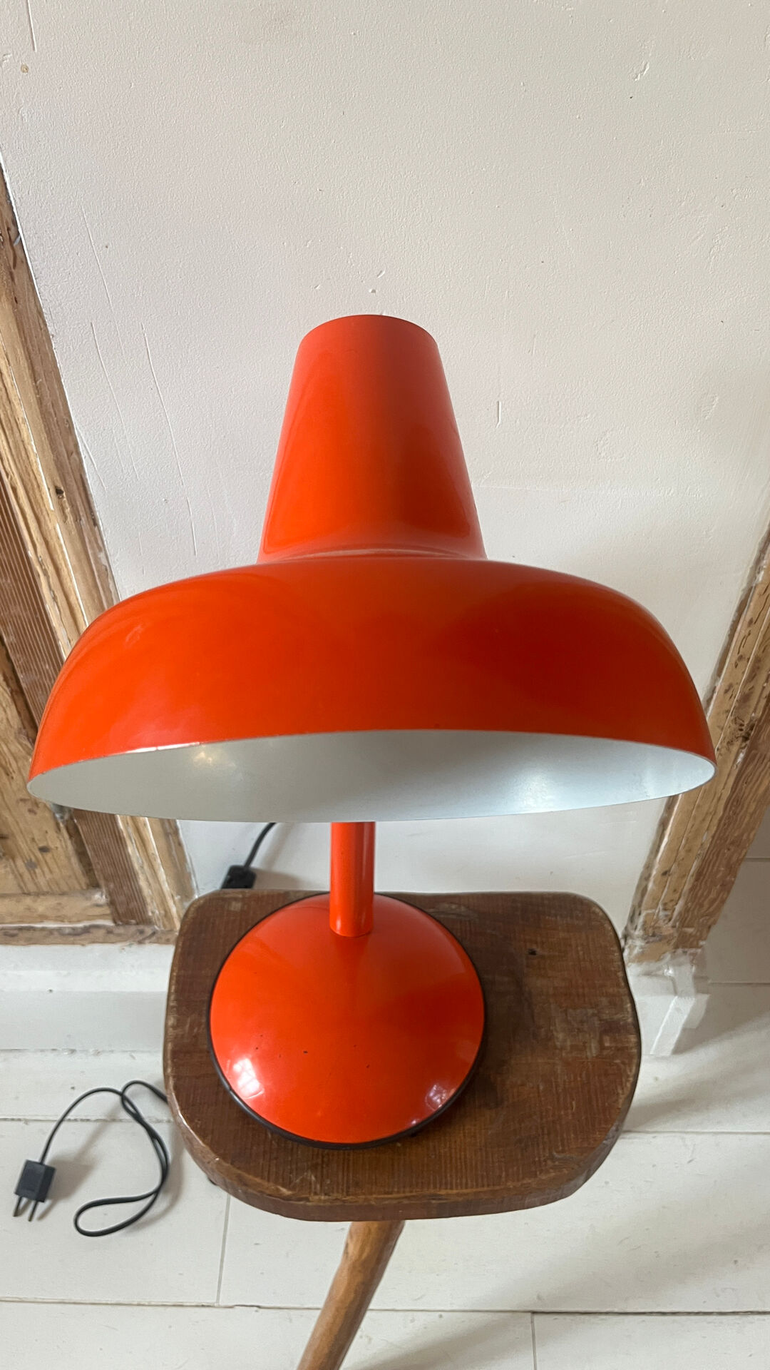 Vintage orange metal lamp