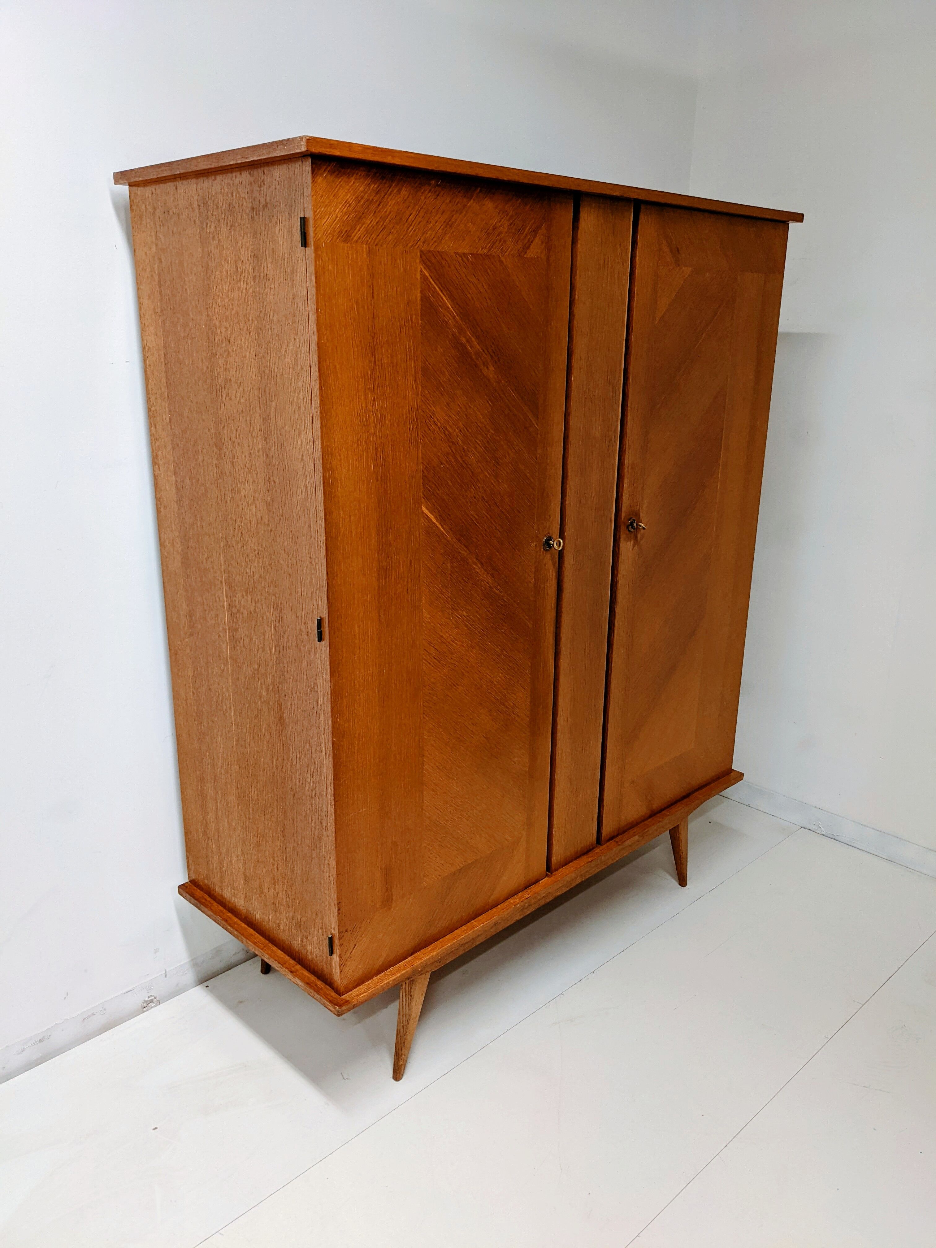 Wardrobe vintage wooden wardrobe compass feet Scandinavian style