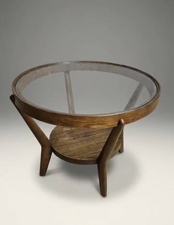 Round coffee table Karel Koželka & Antonín Kropáček 1940s Czechoslovakia