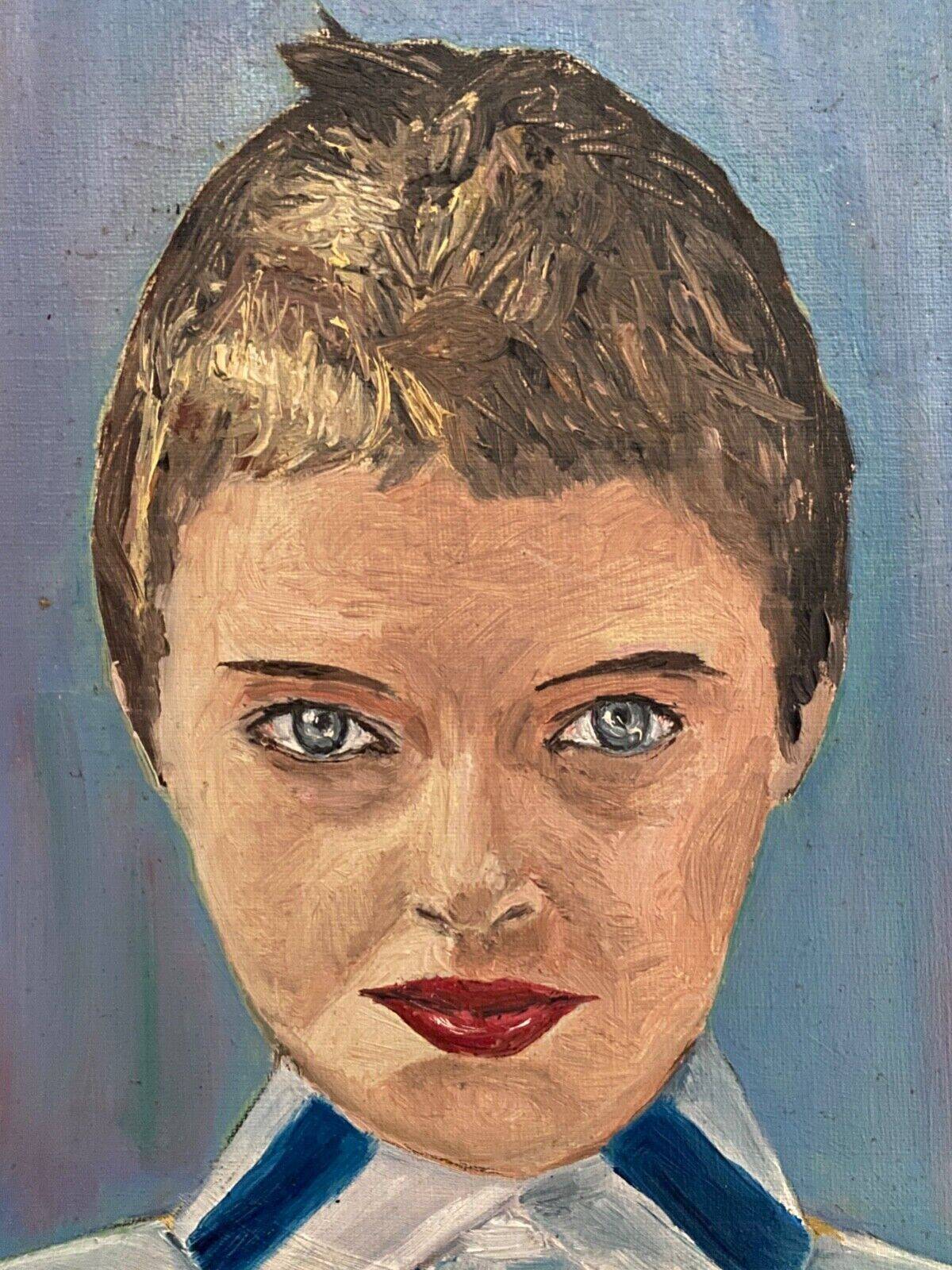 Portrait de femme huile sur isorel XXe