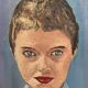 Portrait de femme huile sur isorel XXe