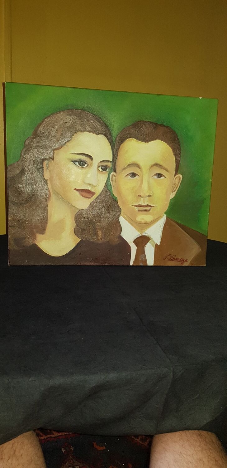 Oil on canvas signed F.Lamige.