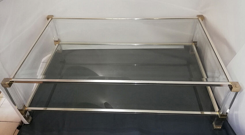 Pierre Vandel coffee table model Altu Glass and altuglas