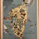 Old illustrated map of Corsica 1932 - JP Pinchon