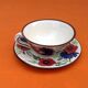 Earthenware Breakfast Cup / Saucer with floral decoration