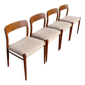 4 chairs model 75 by Niels Otto Moller