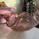 Pink Murano blown glass fruit bowl