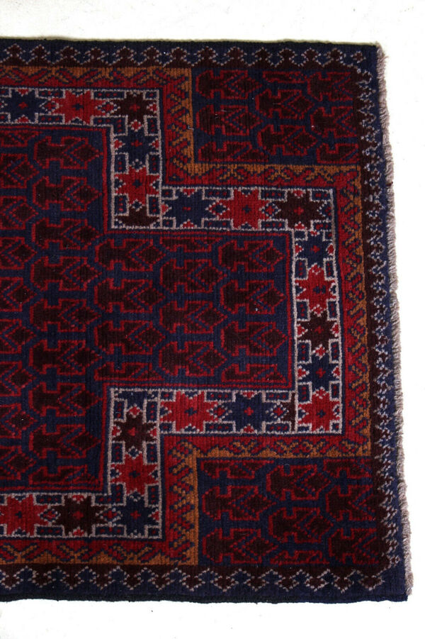 Tapis à franges Gazak afghan à motif géométrique 131x86cm