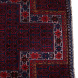 Gazak Afghan geometric pattern fringe rug 131x86cm
