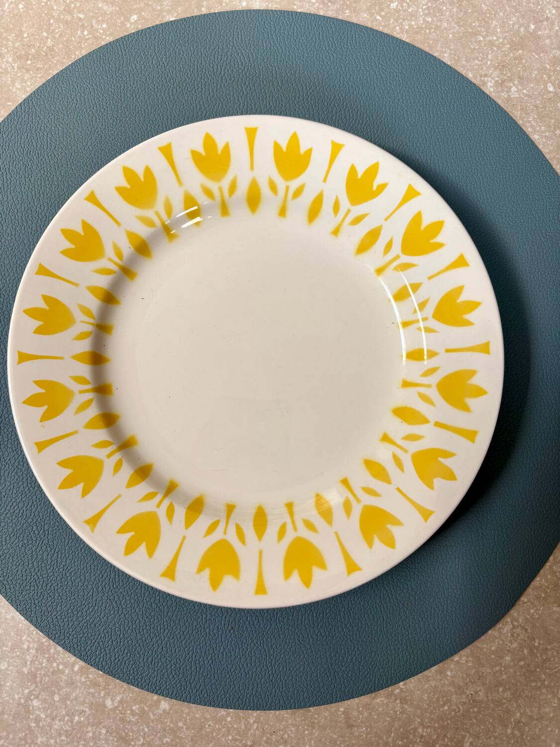 Set of 6 flat plates Lys - Digoin Sarreguemines