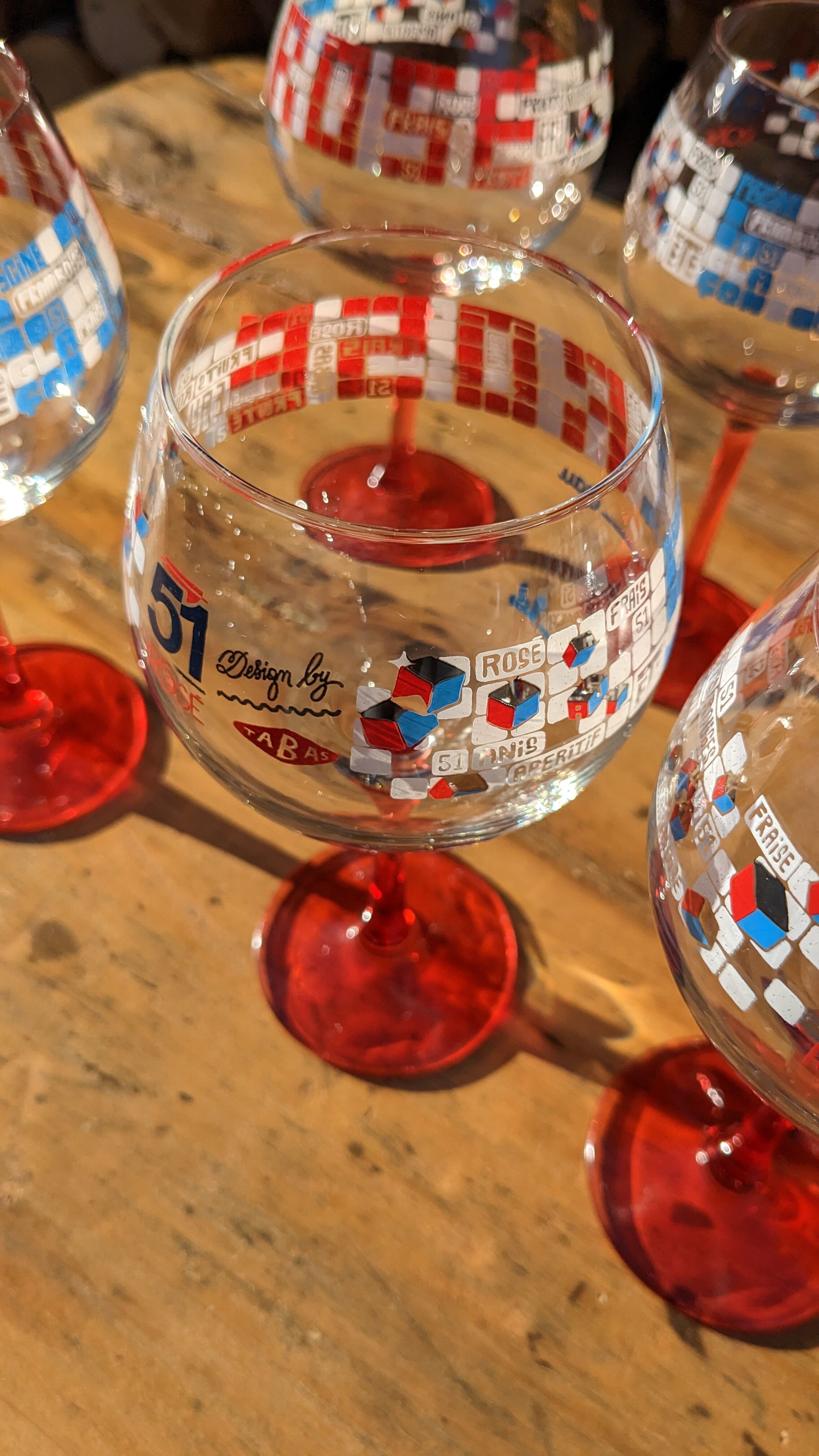 Glasses Pastis 51 rosé pool by six