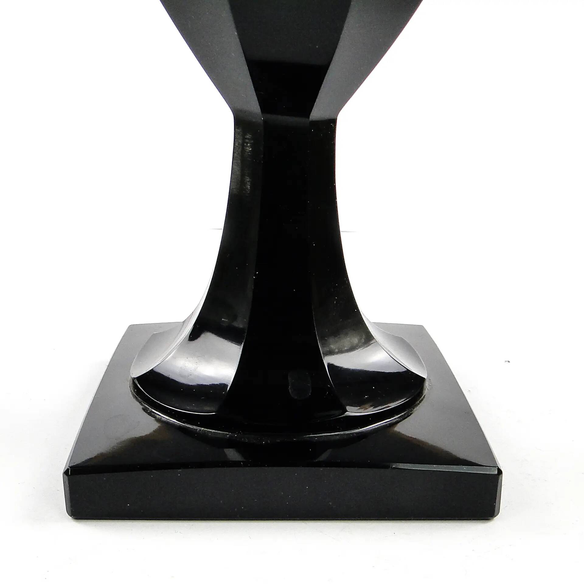 Art Deco vase, green crystal, Moser, Czechoslovakia, 1930s