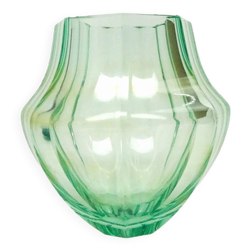 Art Deco vase, crystal, Moser, Czechoslovakia, 1930s