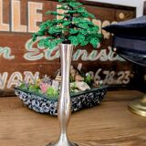 Polished metal vintage Damart soliflore – 20th-century modernist design