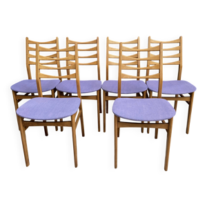 6 chaises en bois et