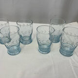 6 blue vintage glasses