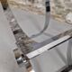 Table basse design Paul Legeard verre fumé et chrome